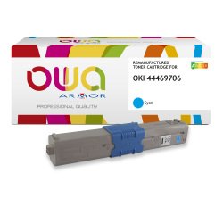 Toner remanufacturé OWA - standard - Cyan - pour OKI 44469706