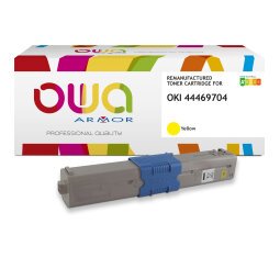 EN_Toner remanufacturé OWA - standard - Jaune - pour OKI 44469704