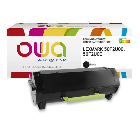 Toner remanufacturé OWA - haute capacité - Noir - pour LEXMARK 50F2U00, 50F2U0E
