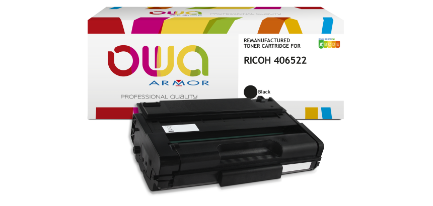 Toner remanufacturé OWA - haute capacité - Noir - pour RICOH 406522