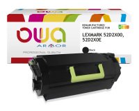 Toner remanufacturé OWA - haute capacité - Noir - pour LEXMARK 52D2X00, 52D2X0E
