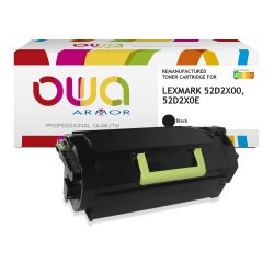 Toner remanufacturé OWA - haute capacité - Noir - pour LEXMARK 52D2X00, 52D2X0E