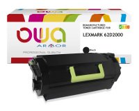 Toner remanufacturé OWA - standard - Noir - pour LEXMARK 62D2000