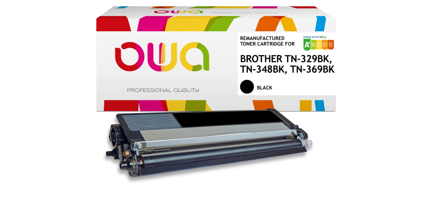 Toner remanufacturé OWA - haute capacité - Noir - pour BROTHER TN-329BK, TN-348BK, TN-369BK