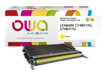Toner remanufacturé OWA - haute capacité - pour LEXMARK C748H1CG, X748H1CG