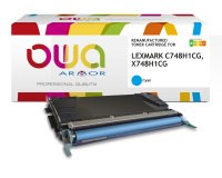 Toner remanufacturé OWA - haute capacité - pour LEXMARK C748H1CG, X748H1CG