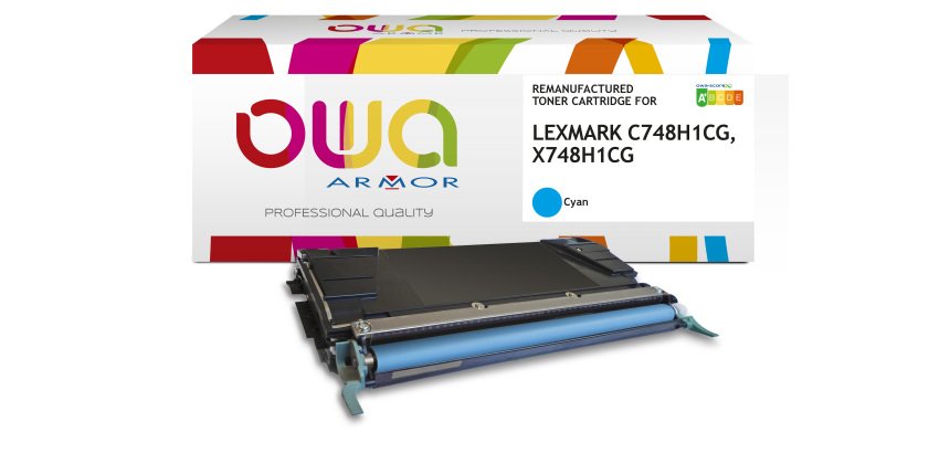 Toner remanufacturé OWA - haute capacité - pour LEXMARK C748H1CG, X748H1CG