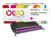 Toner remanufacturé OWA - haute capacité - pour LEXMARK C748H1CG, X748H1CG