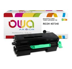 Toner remanufacturé OWA - standard - Noir - pour RICOH 407340