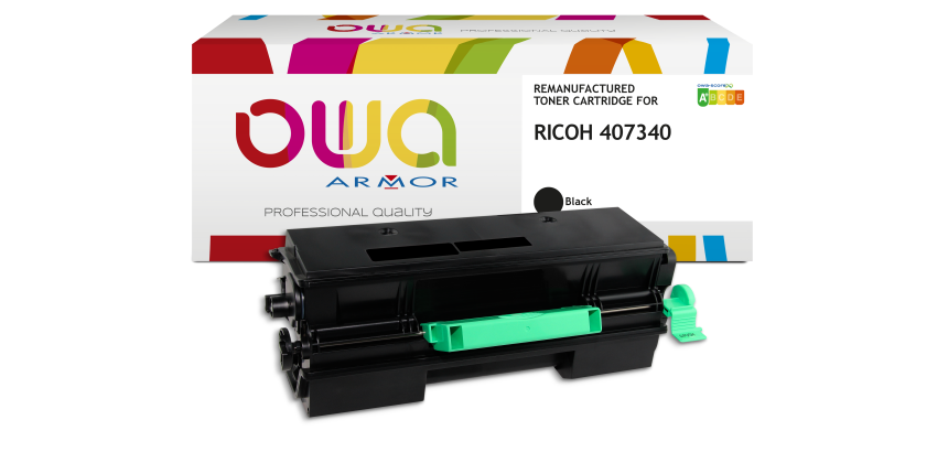 Toner remanufacturé OWA - standard - Noir - pour RICOH 407340