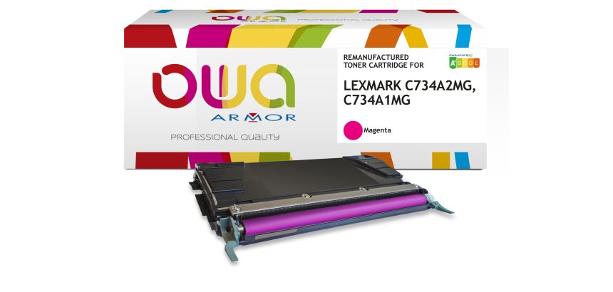 Toner remanufacturé OWA - standard - pour LEXMARK C734A2CG, C734A1CG