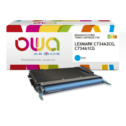 Toner remanufacturé OWA - standard - pour LEXMARK C734A2CG, C734A1CG