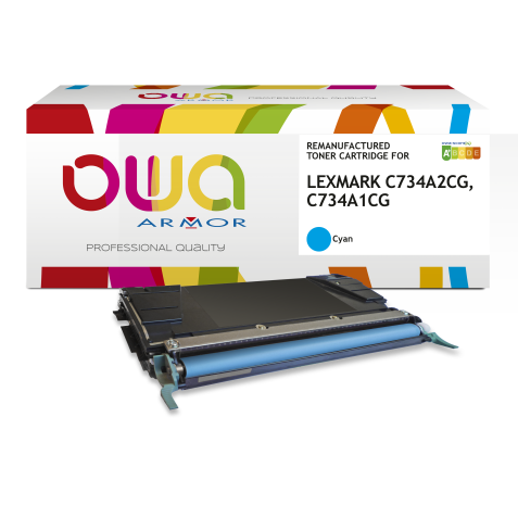 Toner remanufacturé OWA - standard - pour LEXMARK C734A2CG, C734A1CG