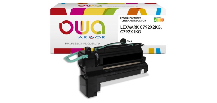 Toner remanufacturé OWA - haute capacité - Noir - pour LEXMARK C792X2KG, C792X1KG