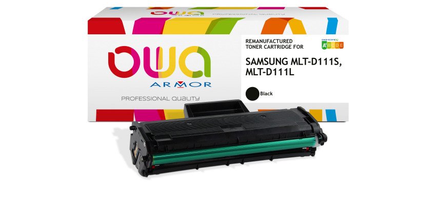 Toner remanufacturé OWA - haute capacité - Noir - pour SAMSUNG MLT-D111S/ELS, MLT-D111L/ELS