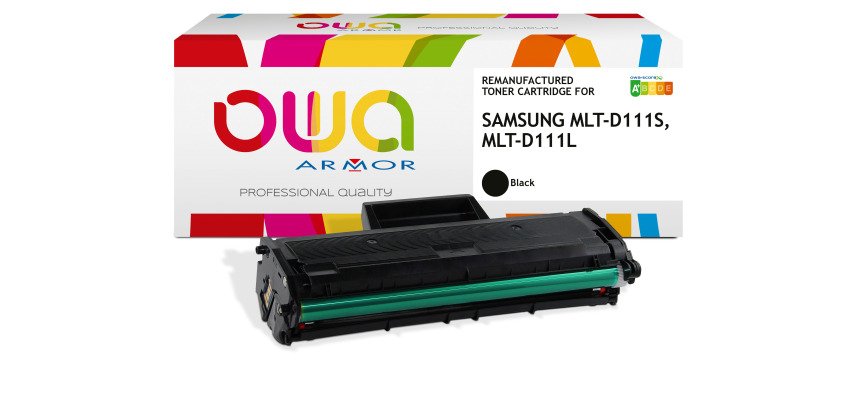 Toner remanufacturé OWA - haute capacité - Noir - pour SAMSUNG MLT-D111S/ELS, MLT-D111L/ELS