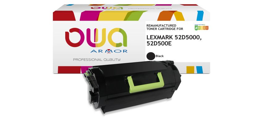 Toner remanufacturé OWA - standard - Noir - pour LEXMARK 52D5000, 52D500E
