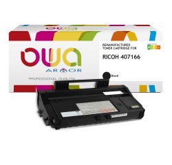 Toner remanufacturé OWA - standard - Noir - pour RICOH 407166