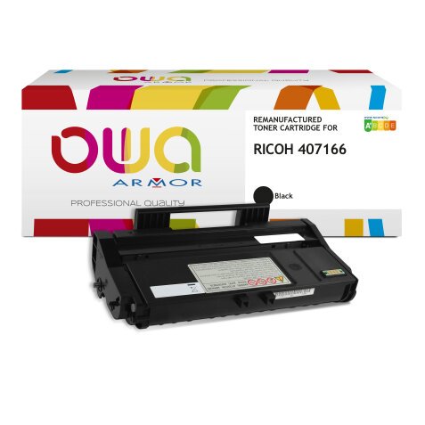 Toner remanufacturé OWA - standard - Noir - pour RICOH 407166