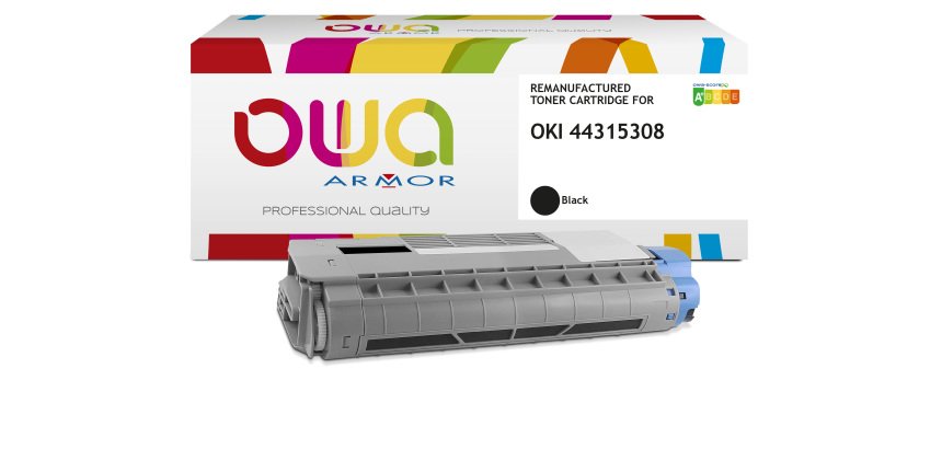 Toner remanufacturé OWA - standard - Noir - pour OKI 44315308