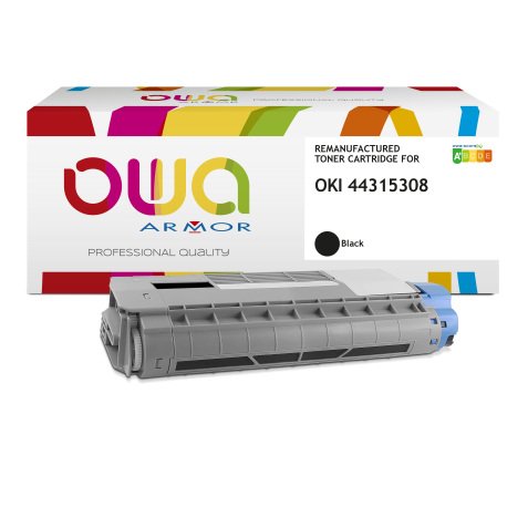 Toner remanufacturé OWA - standard - Noir - pour OKI 44315308