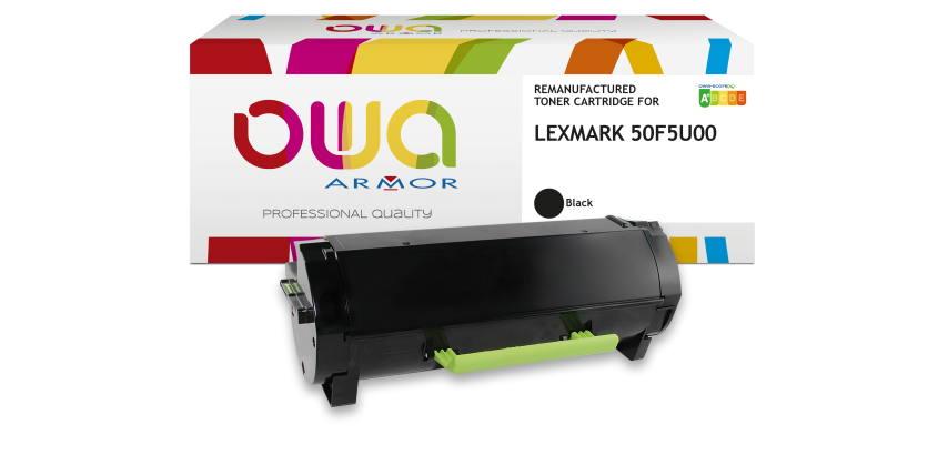 Toner remanufacturé OWA - haute capacité - Noir - pour LEXMARK 50F5U00