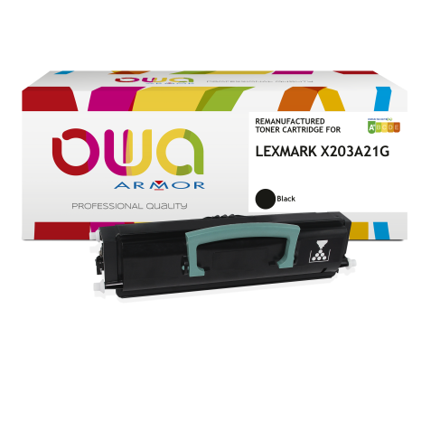 Toner remanufacturé OWA - standard - Noir - pour LEXMARK X203A21G, X203A11G