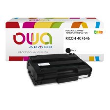 Toner remanufacturé OWA - standard - Noir - pour RICOH 407646