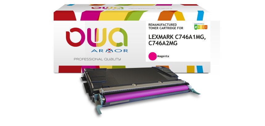 Toner remanufacturé OWA - standard - pour LEXMARK C746A1CG, C746A2CG