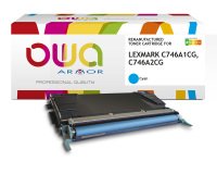 Toner remanufacturé OWA - standard - Cyan - pour LEXMARK C746A1CG, C746A2CG