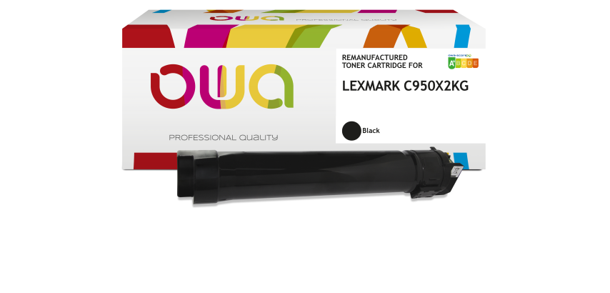 Toner remanufacturé OWA - standard - Noir - pour LEXMARK C950X2KG