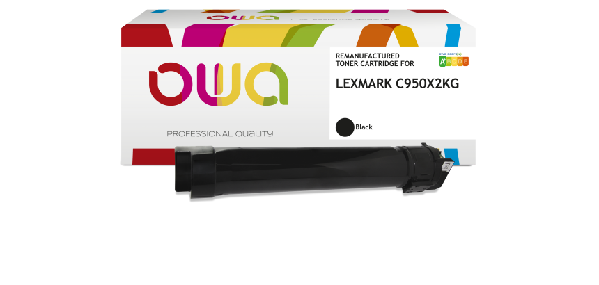 Toner remanufacturé OWA - standard - Noir - pour LEXMARK C950X2KG