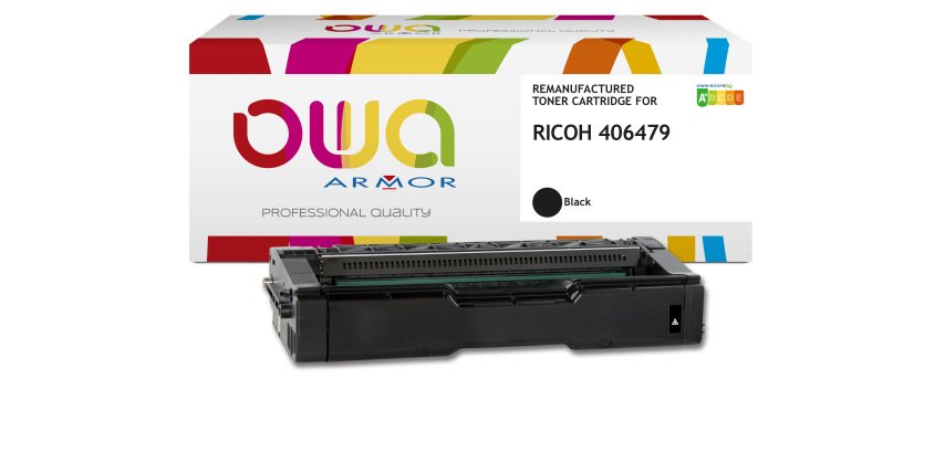 Toner remanufacturé OWA - haute capacité - Noir - pour RICOH 406479