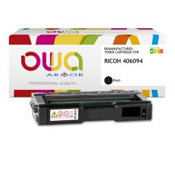 Toner remanufacturé OWA - standard - Noir - pour RICOH 406094