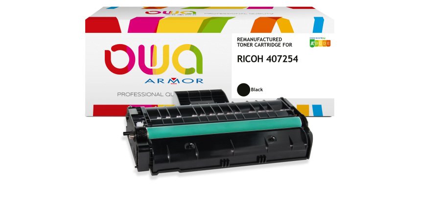 Toner remanufacturé OWA - haute capacité - Noir - pour RICOH 407254