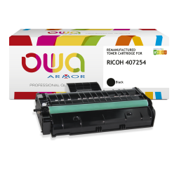 Toner remanufacturé OWA - haute capacité - Noir - pour RICOH 407254