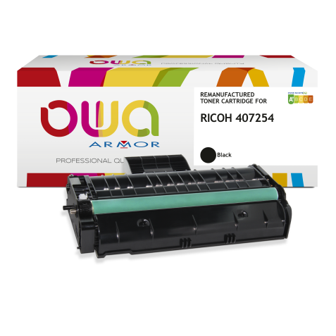 Toner remanufacturé OWA - haute capacité - Noir - pour RICOH 407254