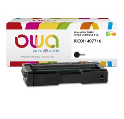 Toner remanufacturé OWA - haute capacité - Noir - pour RICOH 407716