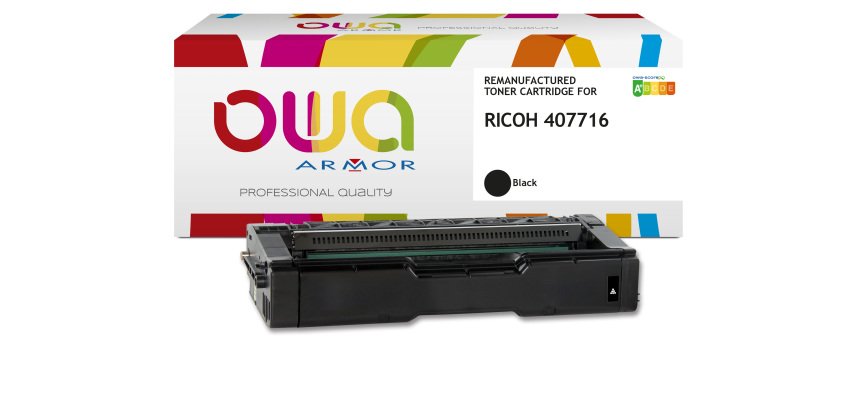 Toner remanufacturé OWA - haute capacité - Noir - pour RICOH 407716
