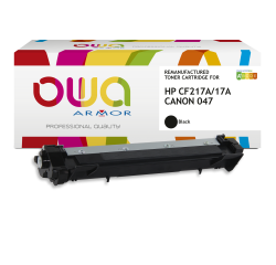 Toner remanufacturé OWA noir compatible HP CF217A, CANON 047 pour imprimante laser