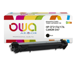 Toner remanufacturé OWA - standard - Noir - pour HP CF217A, CANON 047