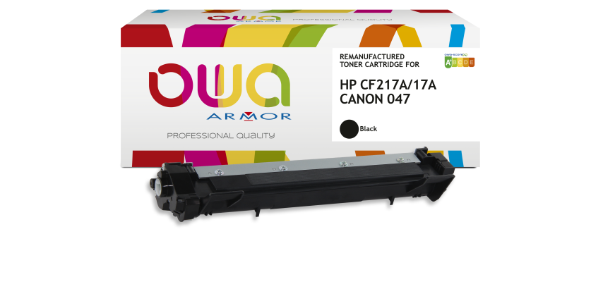 OWA wiederaufbereiteter schwarzer Toner kompatibel mit HP CF217A, CANON 047 für Laserdrucker