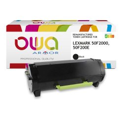 Toner remanufacturé OWA - standard - Noir - pour LEXMARK 50F2000, 50F200E