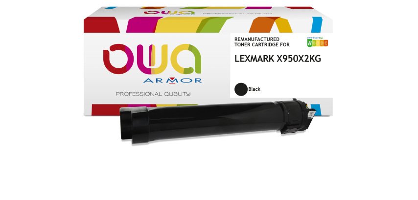 Toner remanufacturé OWA - standard - Noir - pour LEXMARK X950X2KG