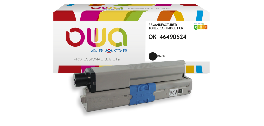Toner remanufacturé OWA - standard - Noir - pour OKI 46490624