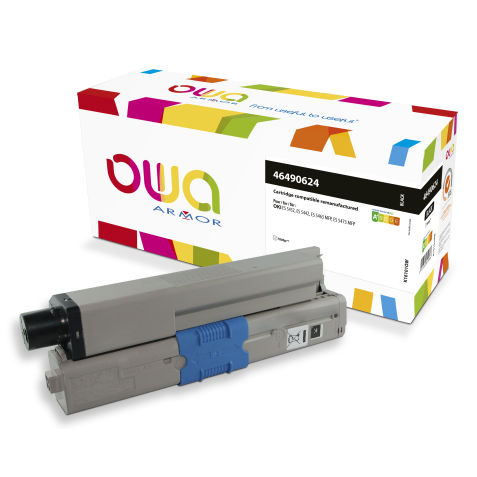 Toner remanufacturé OWA - standard - Noir - pour OKI 46490624