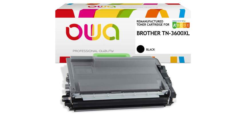 Toner remanufacturé OWA - haute capacité - Noir - pour BROTHER TN-3600XL