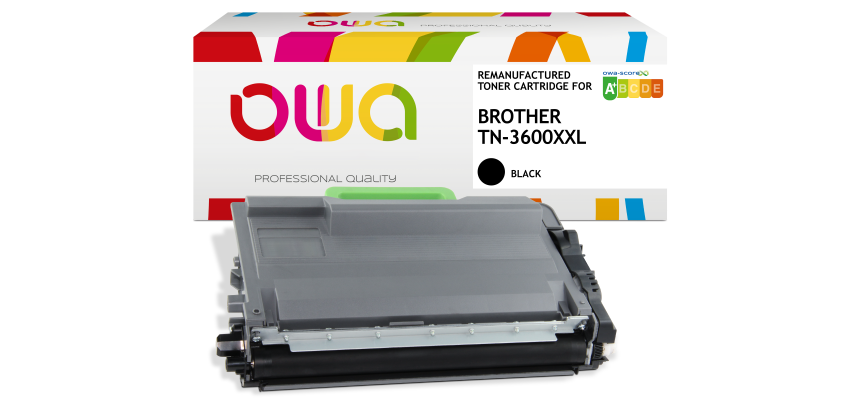 Toner remanufacturé OWA - haute capacité - Noir - pour BROTHER TN-3600XXL
