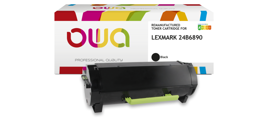 Toner remanufacturé OWA - standard - Noir - pour LEXMARK 24B6890