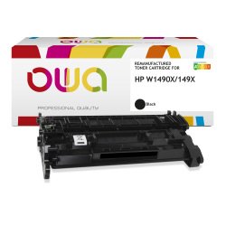 Toner remanufacturé OWA - haute capacité - Noir - pour HP W1490X